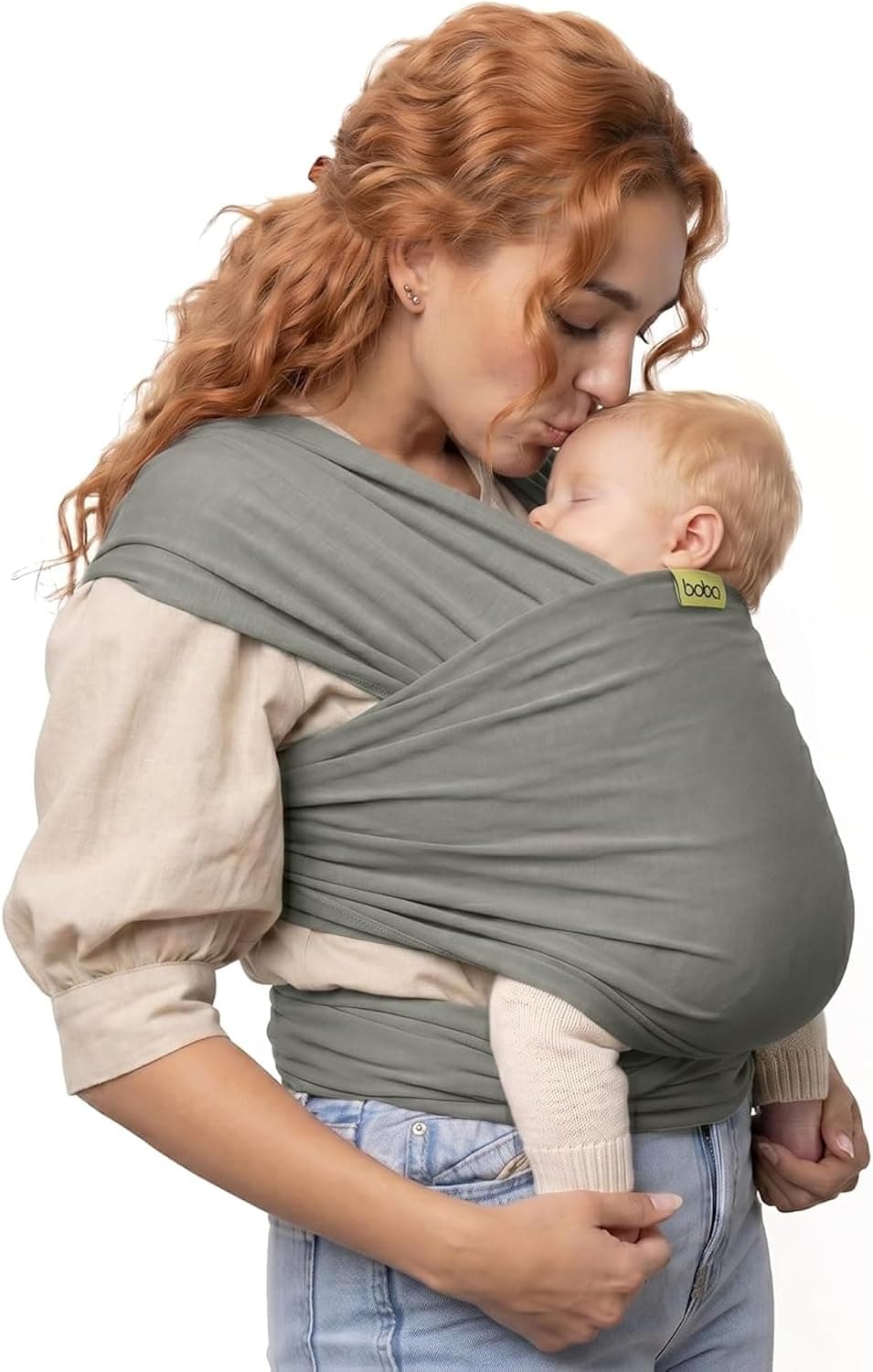 Boba Baby Wrap Carrier - Original Baby Sling Carrier for Newborns 7-35 lbs (Grey)
