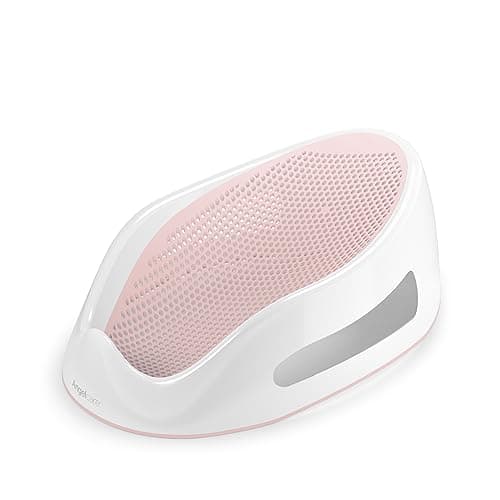 Angelcare Baby Bath Support, Pink, Birth to 6 Months, Made in Canada | Ergonomic soft-touch bath support keeps newborns secure and comfortable during bath time from birth up to 6 months or 20 lb.