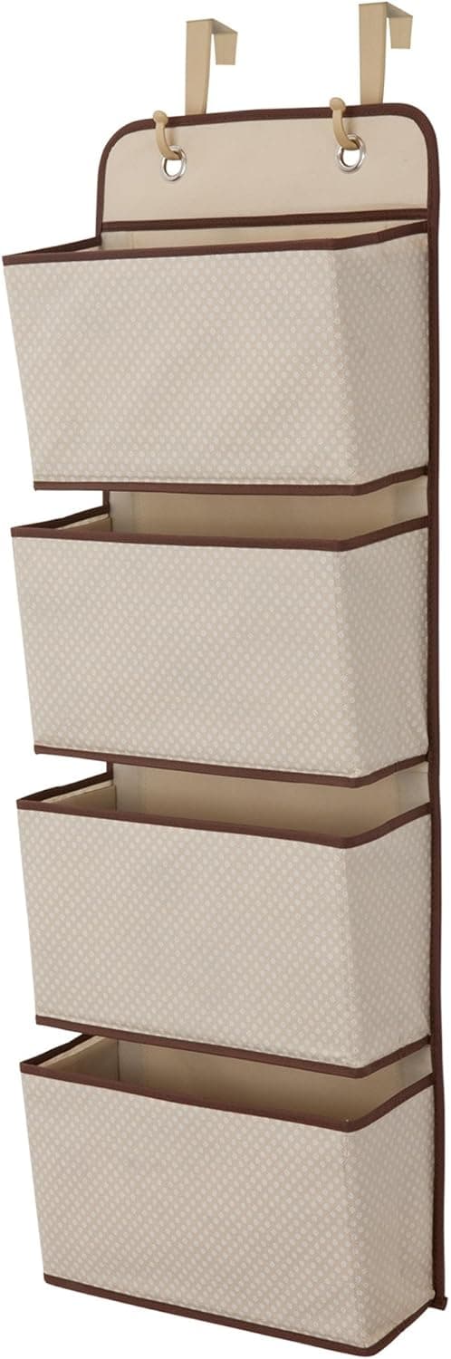 Delta Children 4 Pocket Over The Door Hanging Organizer, Beige