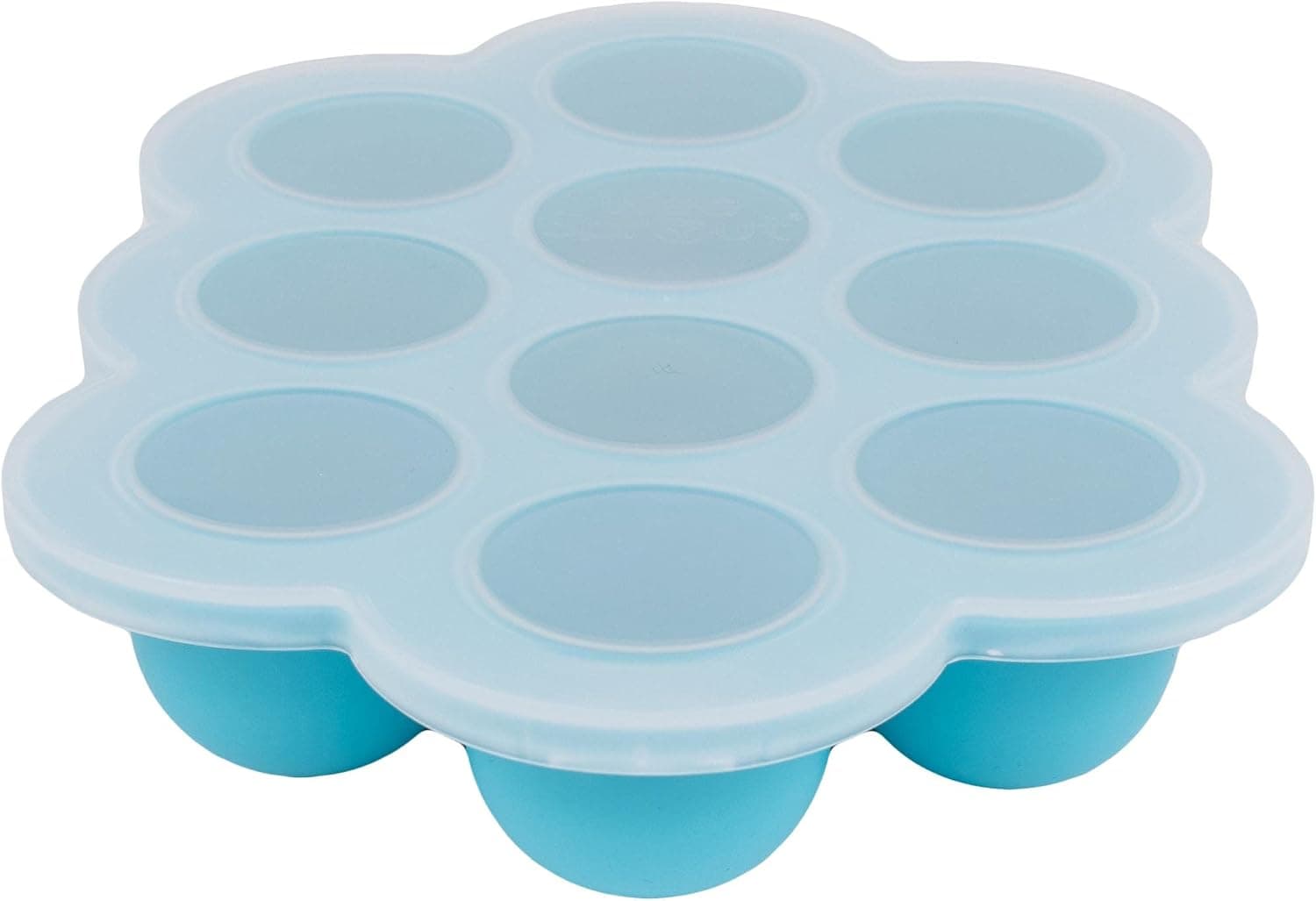 WeeSprout Silicone Freezer Tray with Clip on Lid, Food Storage Container for Homemade Baby Food, Vegetable, Fruit Purees, and Breast Milk (Ten 1.5 oz Sections)