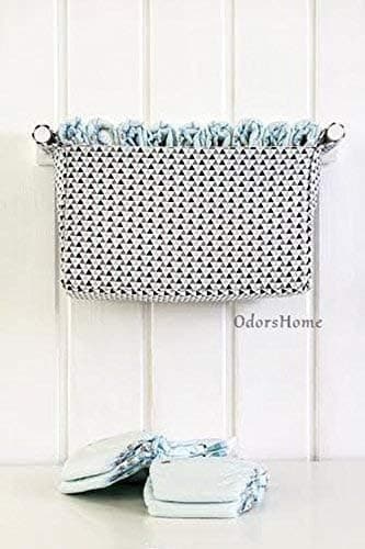 Baby Crib Hanging Organizer with One Fabric Bin, Grey/Black/White Nursery