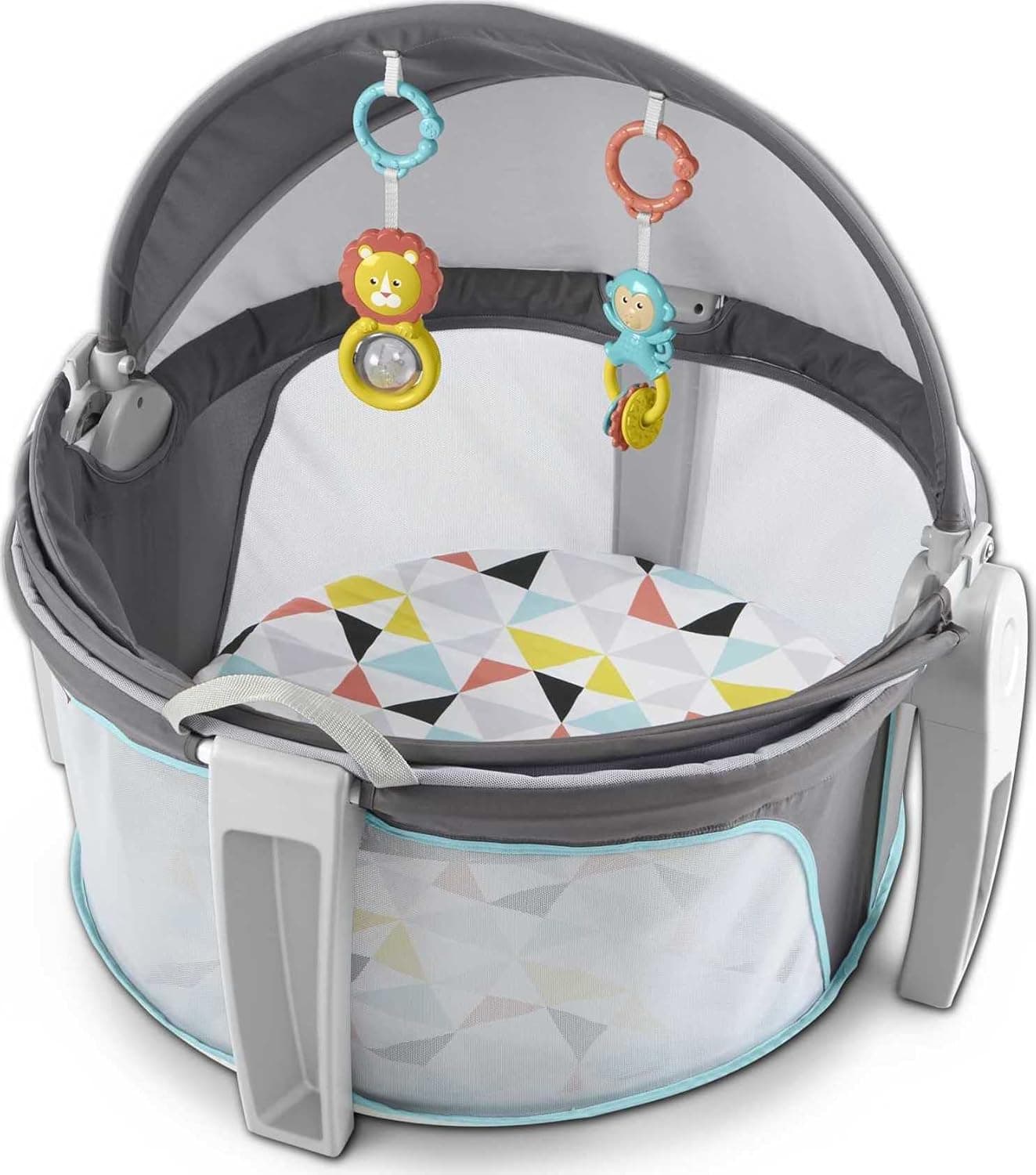 Fisher-Price Portable Bassinet On-The-Go Baby Dome, Travel Play Space with Canopy, Windmill