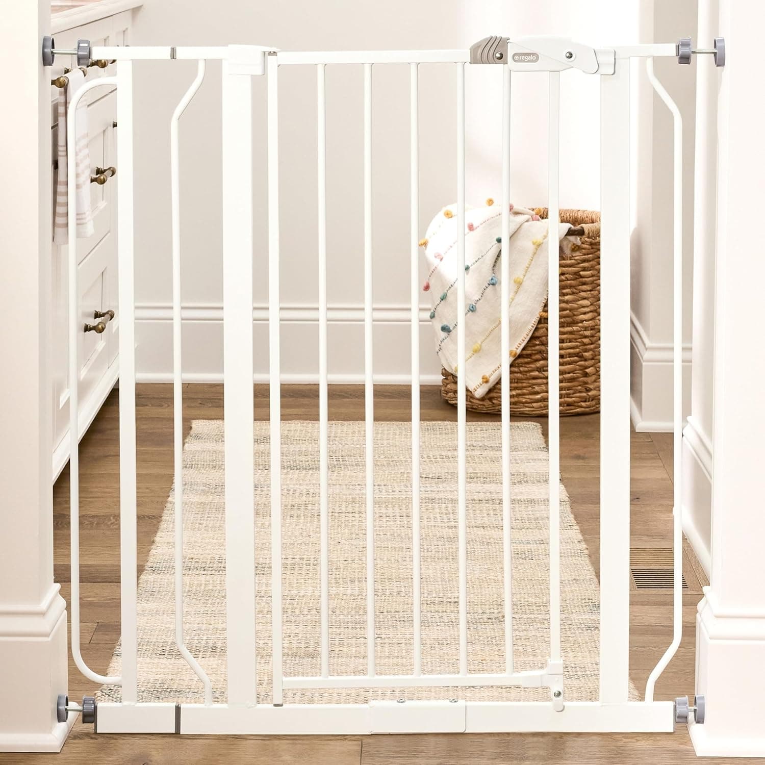 Regalo Easy Step Extra Tall Walk Thru Gate - White