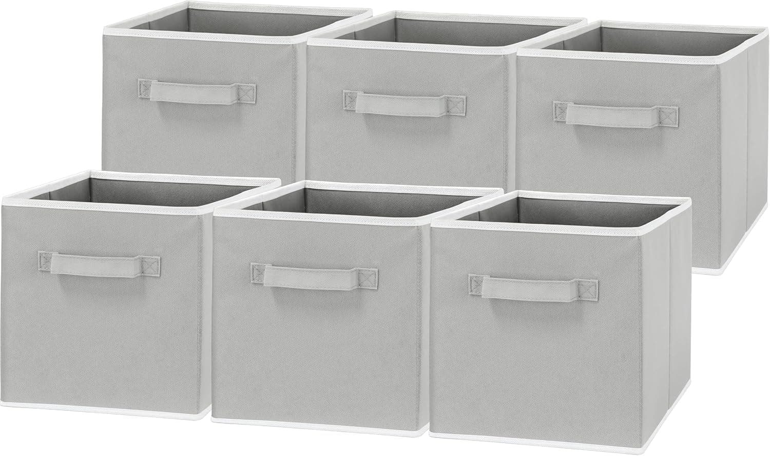 Simple Houseware Foldable Cube Storage Bins, 11-Inch Gray, 6-Pack Fabric Cubes Organizer