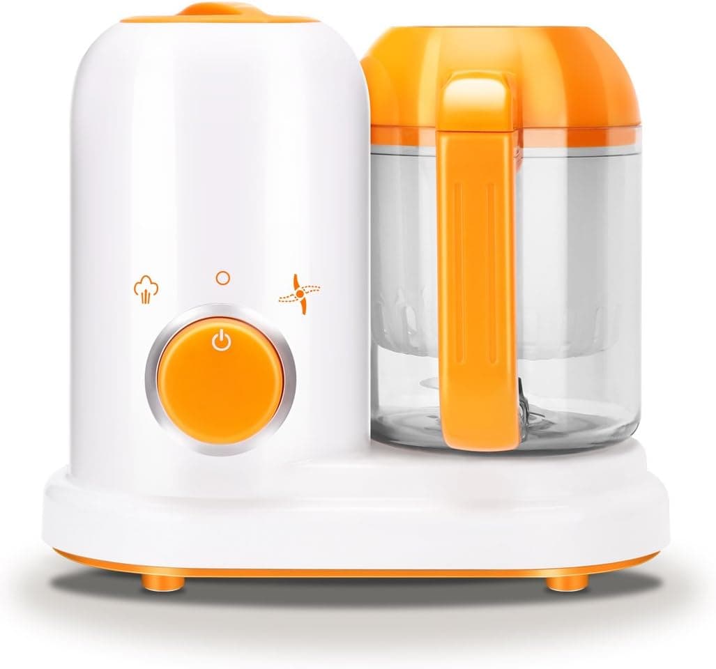Portable Baby Puree Food Processor Steamer Blender, All in One Mini Baby Food Maker Kit