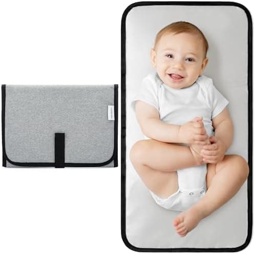 Comfy Cubs Baby Changing Pad Compact Size - Waterproof Diaper Changing Mat with Cushioned Pillow, Foldable for