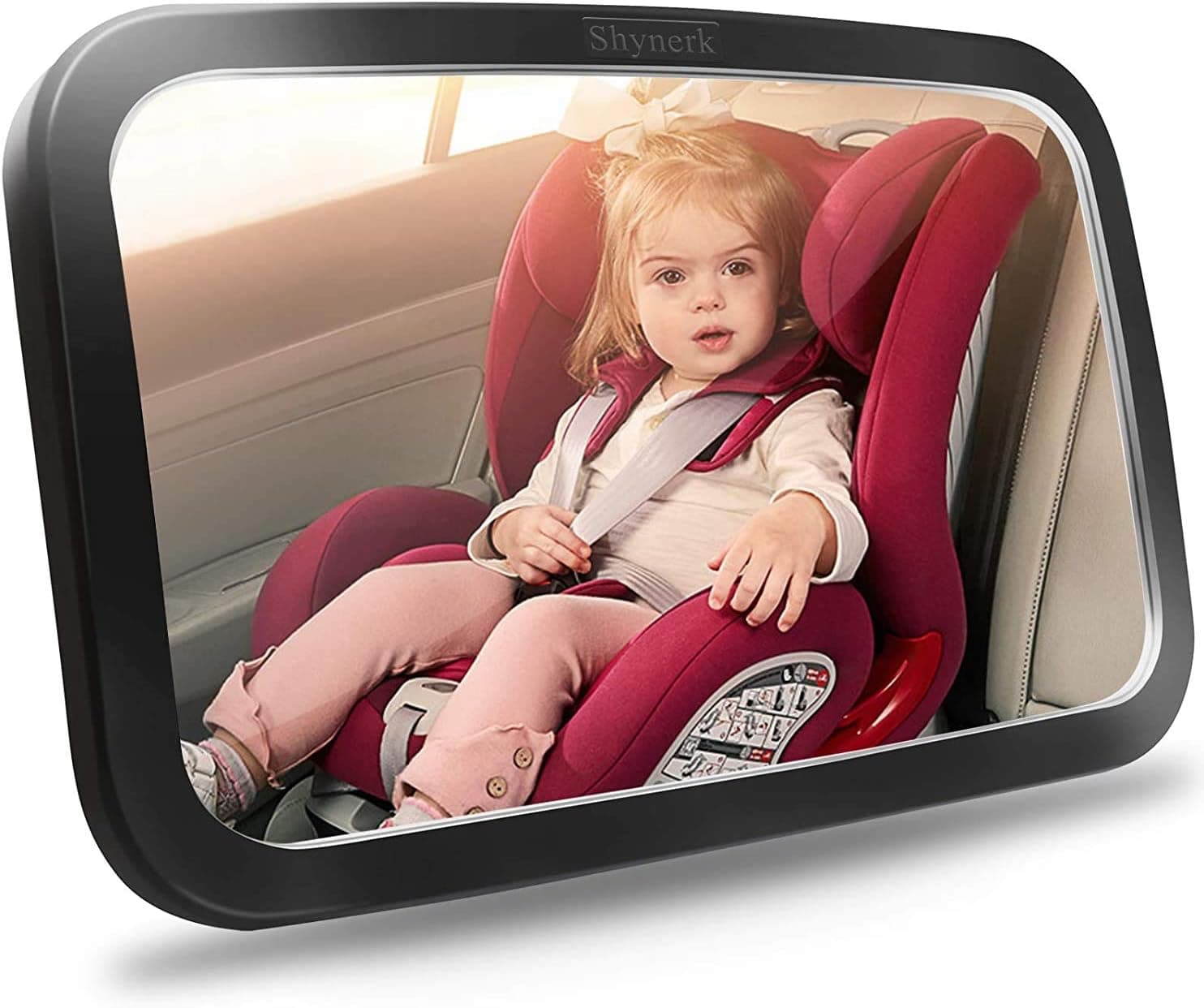 Shynerk Baby Car Mirror, Safety Car Seat Mirror for Rear Facing Infant, Shatterproof, 360° Rotation, Crash Tested