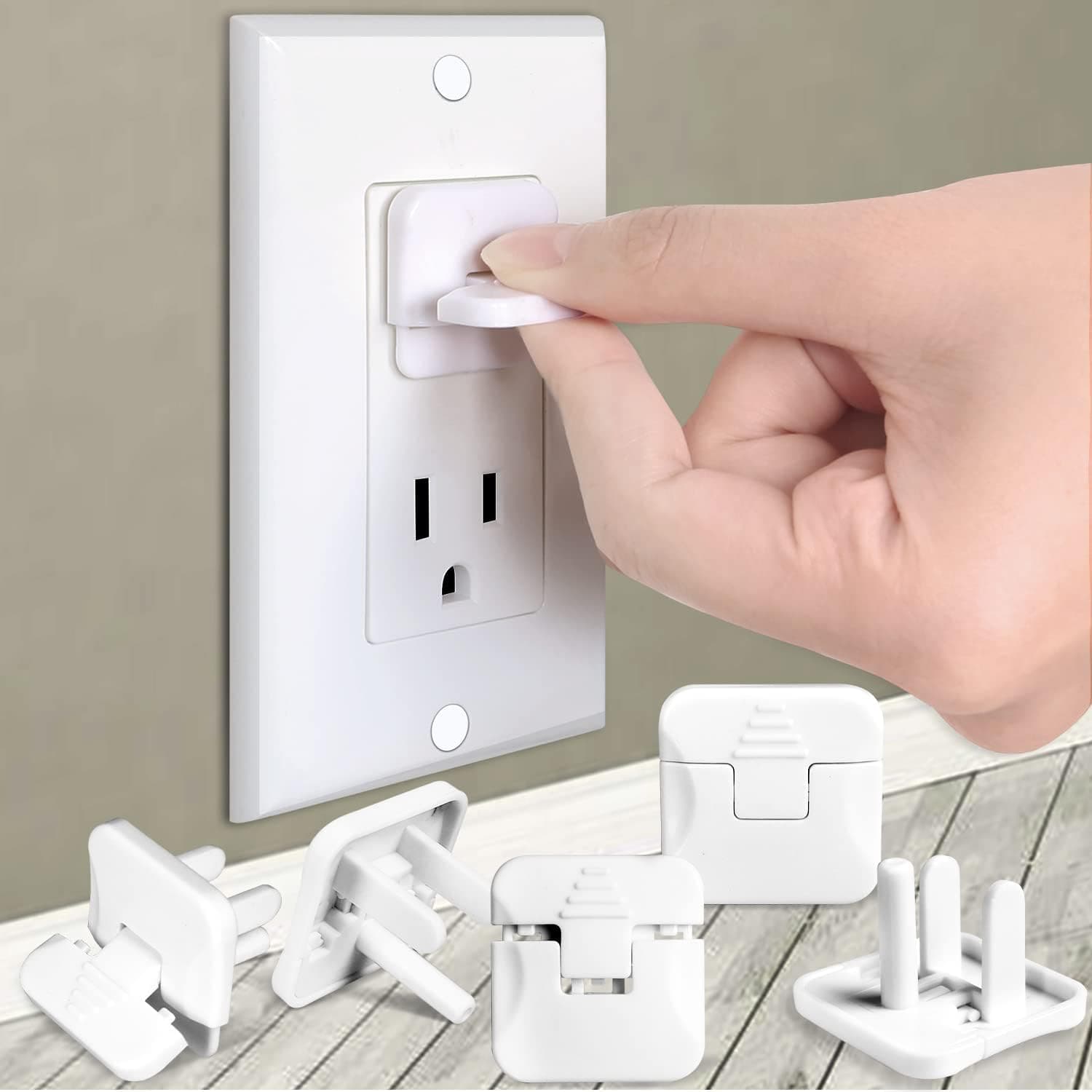 Babepai 38-Pack White Child Proof Electrical Outlet Protector Safety Baby Plug Covers