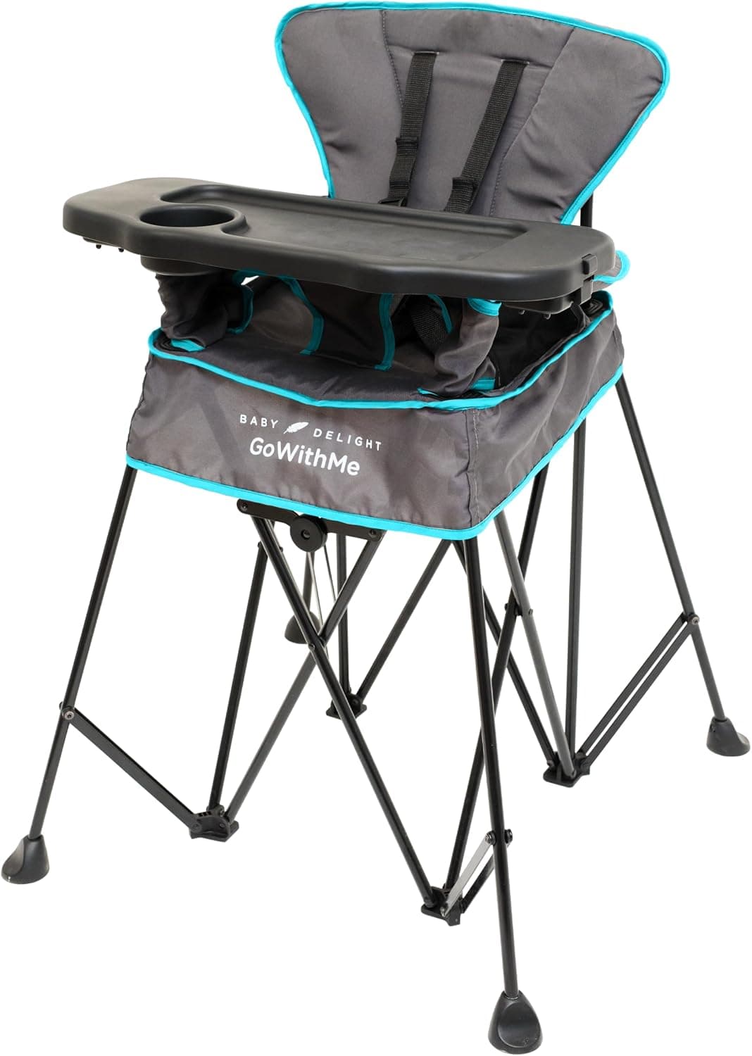 Baby Delight Go with Me Uplift Deluxe Portable High Chair, Indoor and Outdoor, Slate Grey
