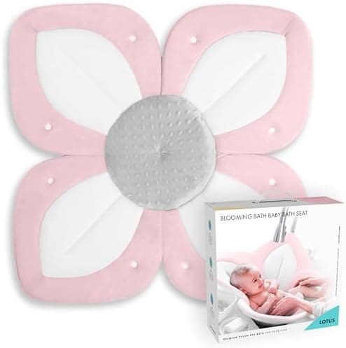 Blooming Bath Lotus Baby Bath Seat - The Original Washer-Safe Flower Seat, Pink/White/Gray