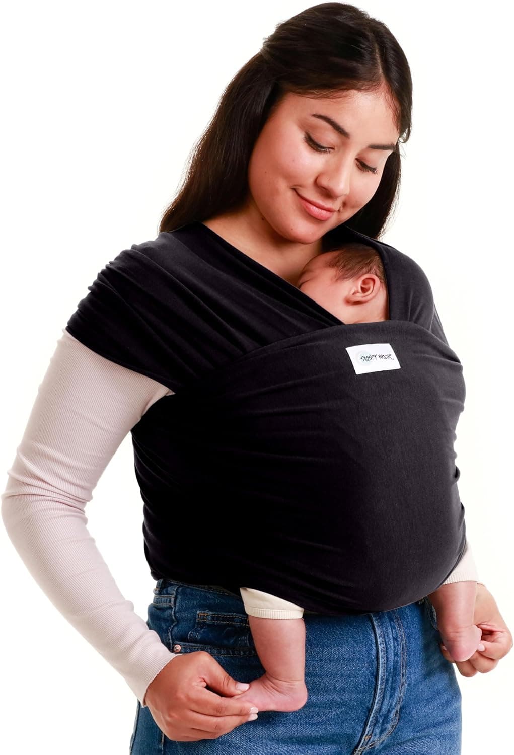 Sleepy Wrap Stretchy Ergonomic Baby Carrier Sling 7-35 lbs (Black)