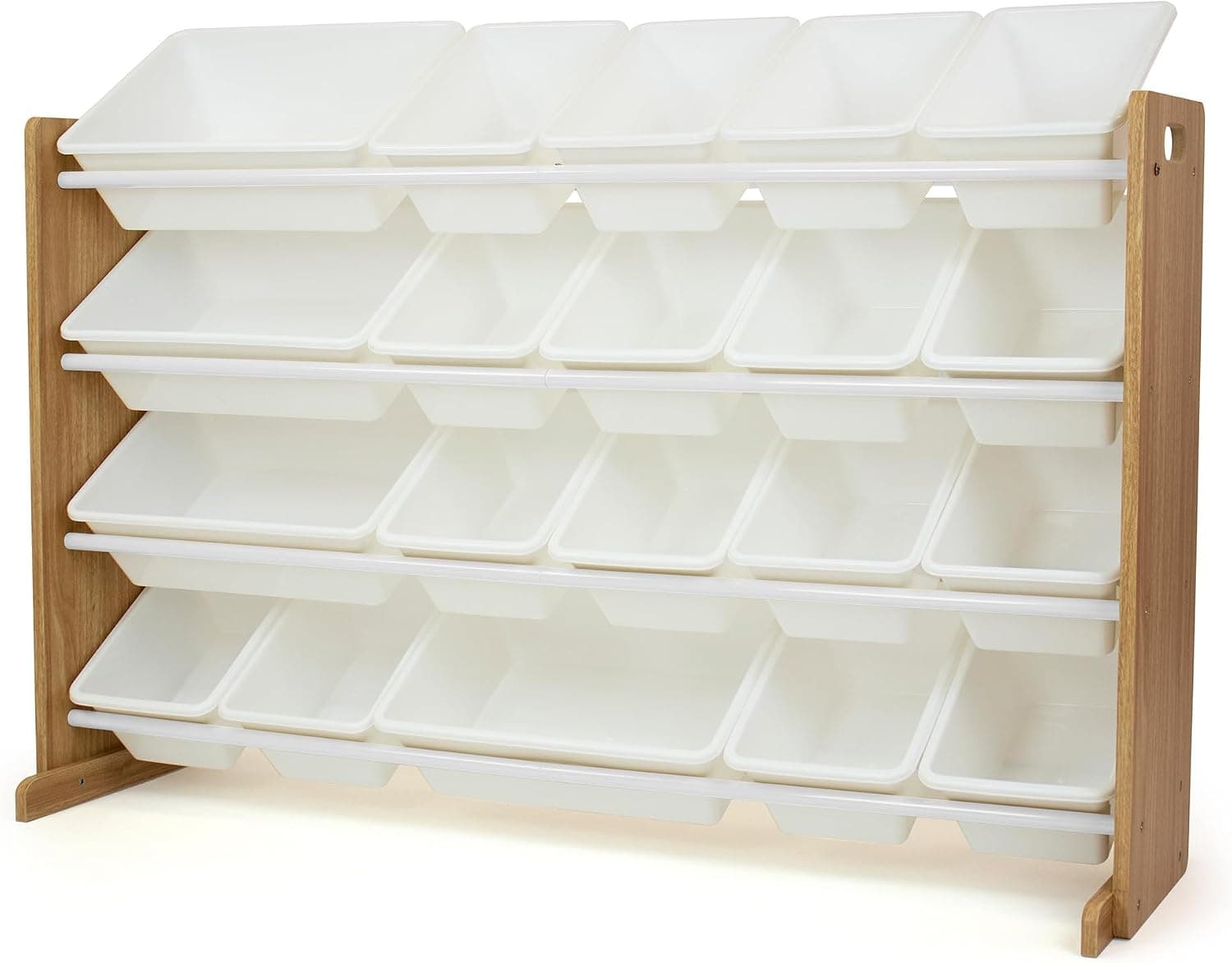 Humble Crew Toy Storage Organizer with 20 Removable Bins, 4-Tier, Natural/White