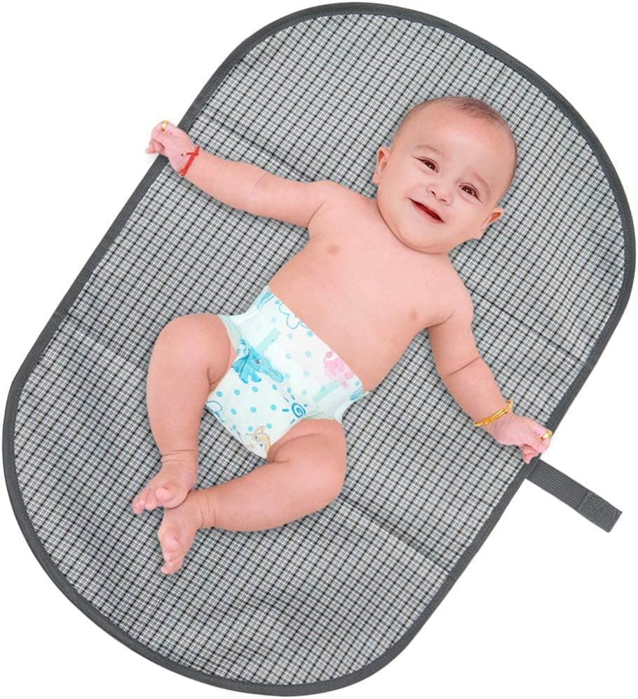 BlueSnail Portable Changing Pad, Diaper Clutch, Lightweight Travel Station Kit (Heather Gray)