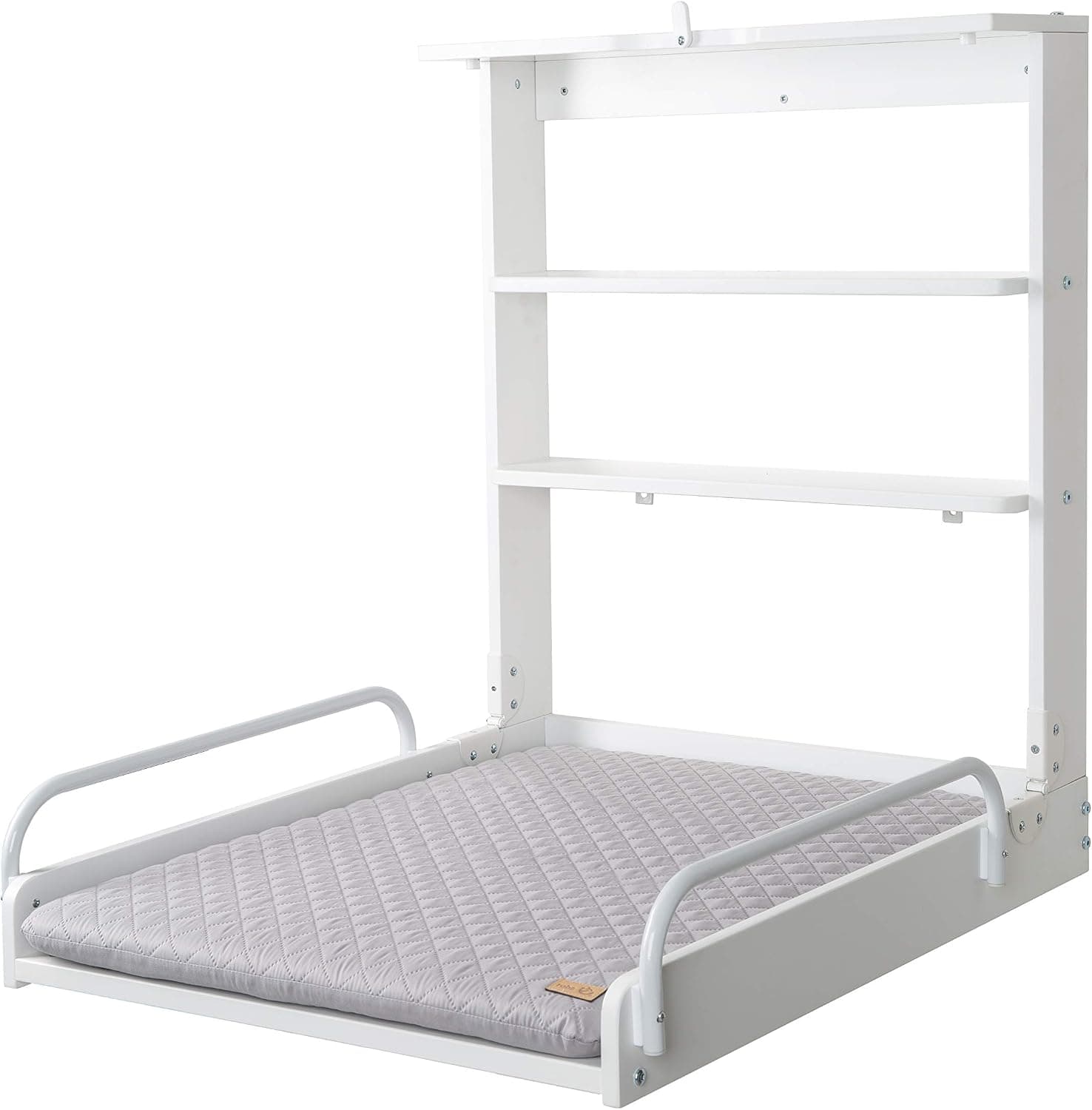 roba Wall Mounted Baby Changing Table, Foldable & Secure Wall Unit (White)
