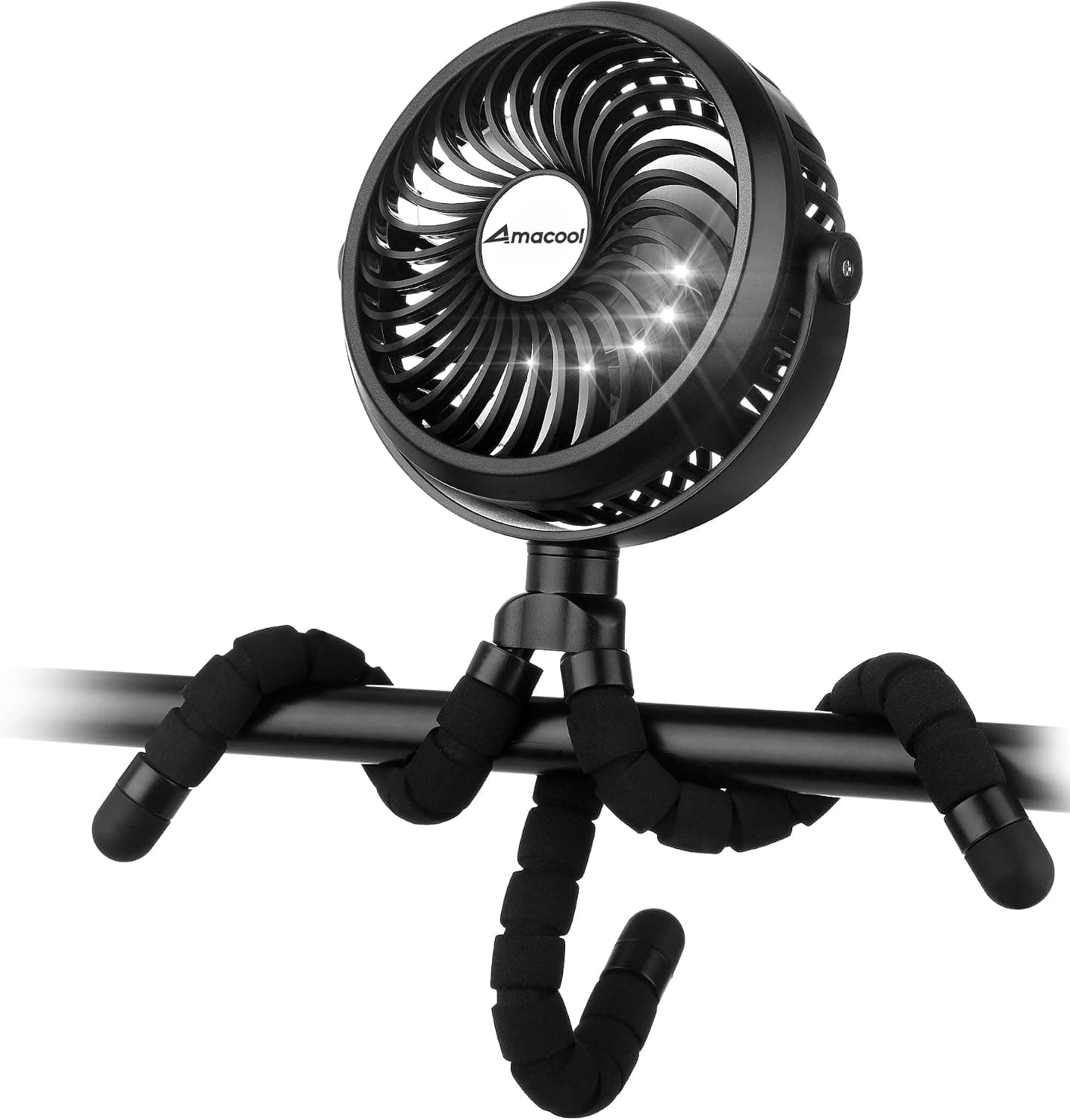 AMACOOL Battery Operated Stroller Fan, Rechargeable Clip On Fan for Car Seat Wagon Crib Bike Treadmill