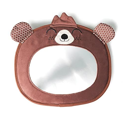 Diono Easy View Bear Character Baby Car Mirror, Safety Car Seat Mirror for Rear Facing Infant, Fully Adjustable, Wide Crystal Clear View, Shatterproof, Crash Tested