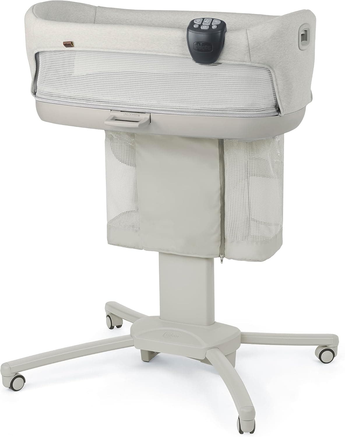 Chicco Close to You SE Bedside Bassinet, Mobile Newborn Bassinet with Wheels, Charcoal/Grey