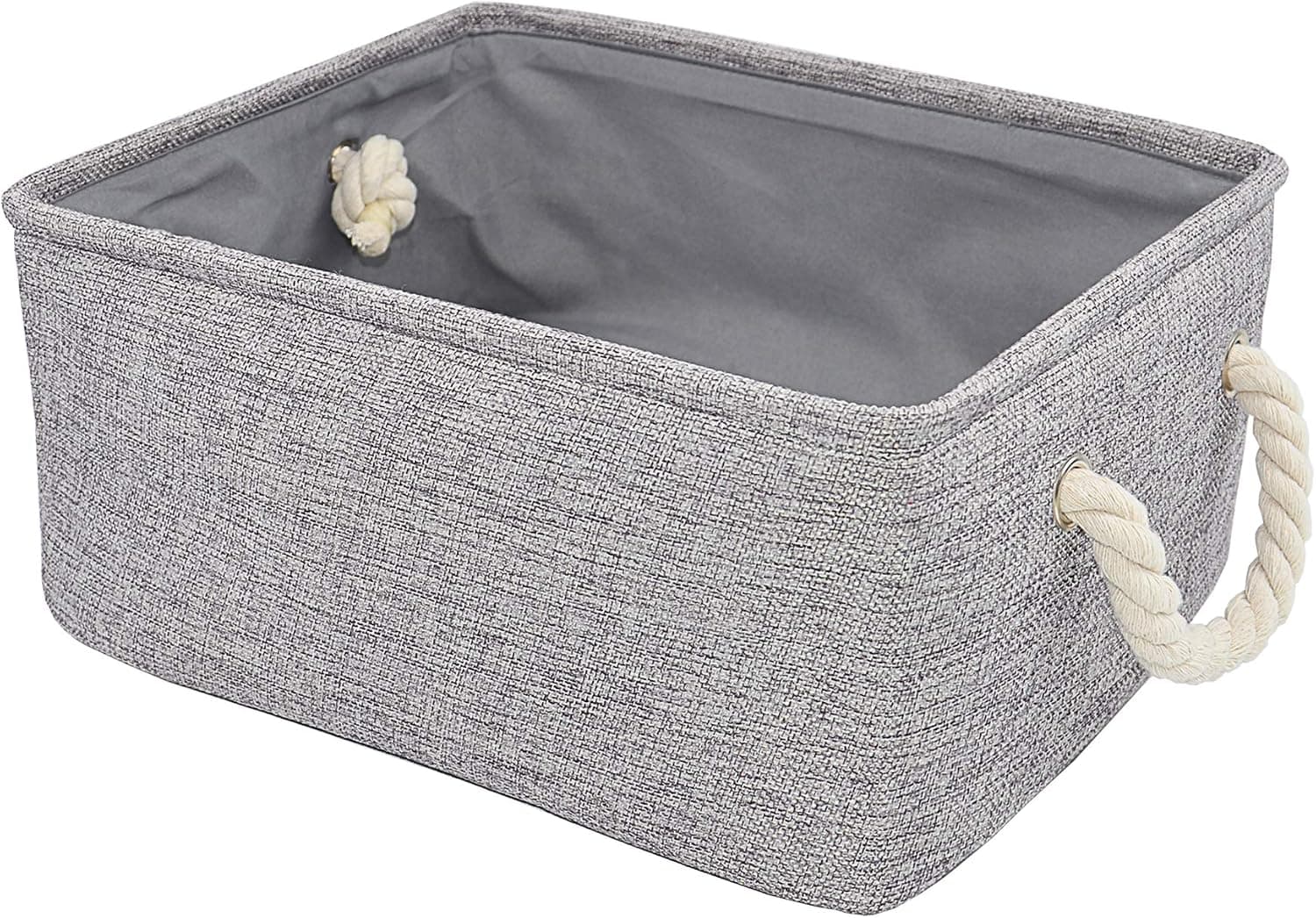 Silanto Collapsible Grey Storage Bins for Nursery Organizer (12.2 x 8.3 x 5.1in)