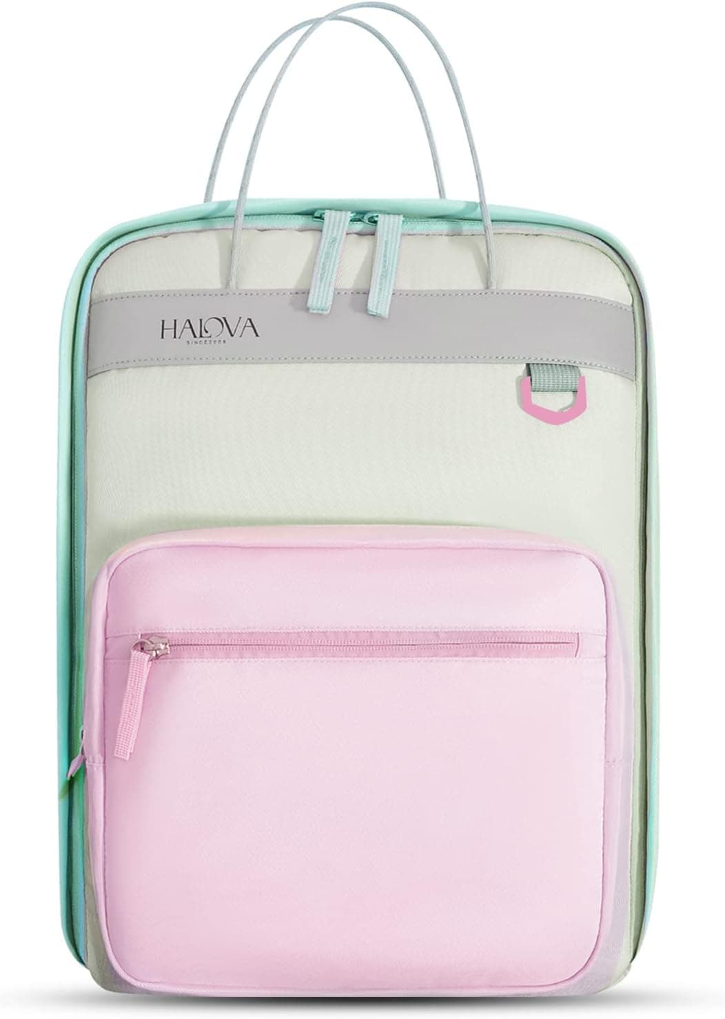 HaloVa Diaper Bag, Baby Daddy Mommy Travel Backpack with Wet Cloth, Tissues, Bottle Pockets, with Stroller Str