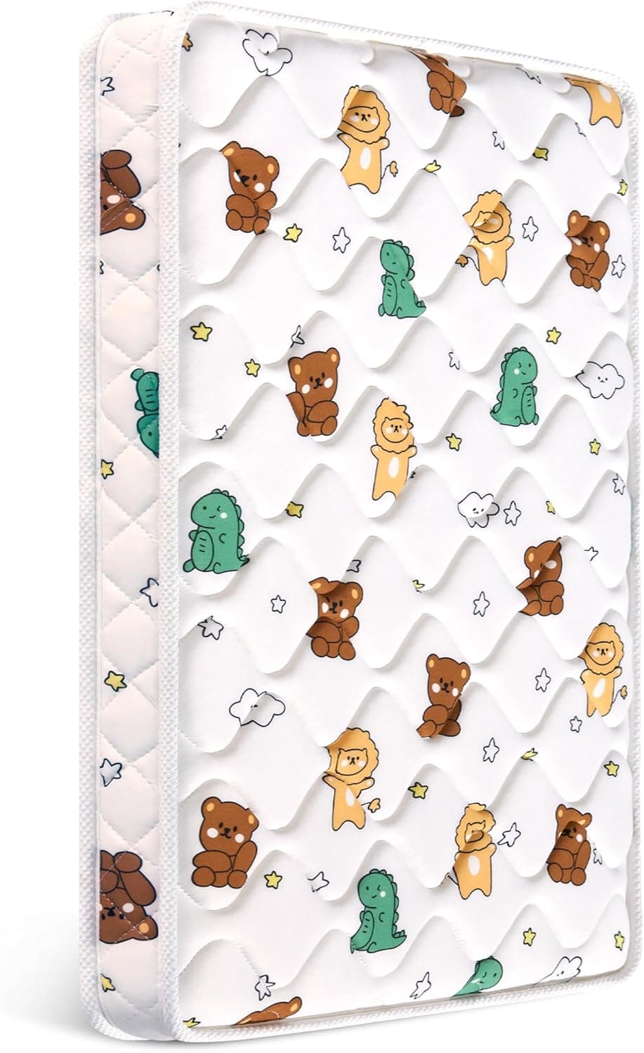 Vibe bear Mini Crib Mattress 38x24x4, Firm Support Premium Foam, Dual Sided Breathable