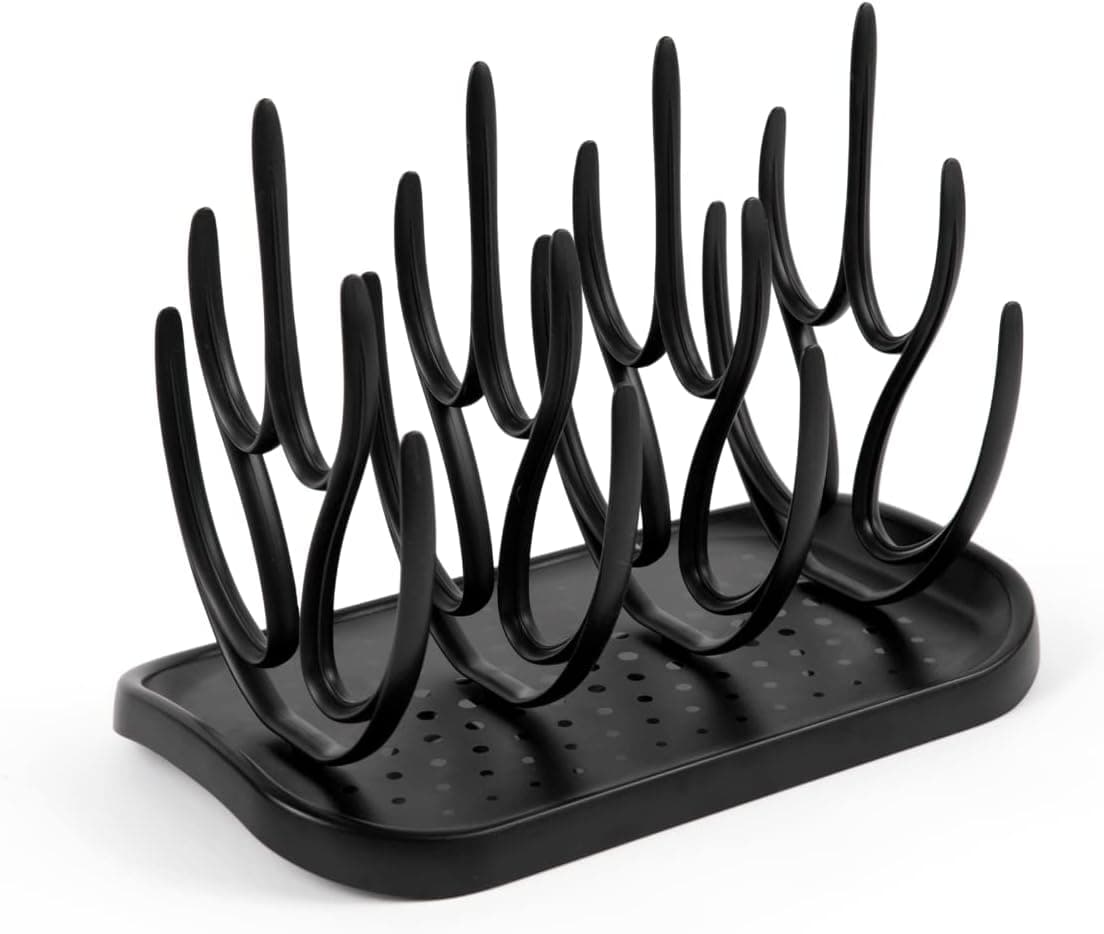 Parentalz Baby Bottle Drying Rack High Capacity, Space Saving Countertop - Black
