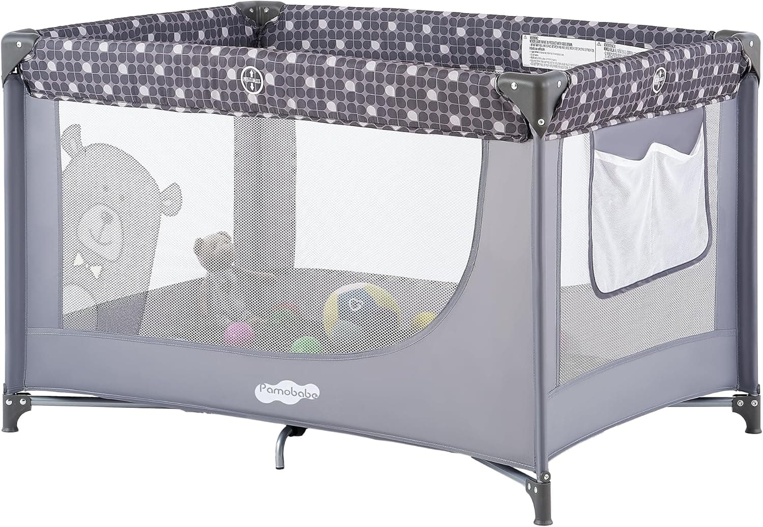 Pamo Babe Compact Pack and Play Portable Crib, Foldable Travel Playard with Mattress Pad & Carry Bag