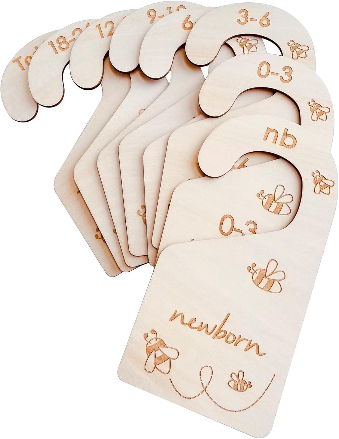 Lemon Shane Baby Closet Size Dividers, Double-Sided Wood Hanging Clothes Dividers