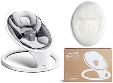 Munchkin Baby Swing, Portable and Lightweight, Bluetooth Enabled with Natural Sway in 5 Ranges of Motion and P