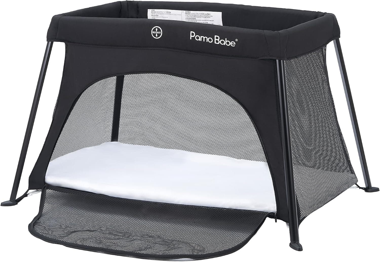 Pamo Babe Travel Crib Lightweight Baby Playard with Mattress Compact Play Yard with Detachable Legs