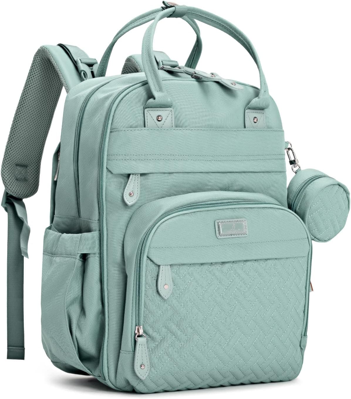 BabbleRoo Diaper Bag Backpack - Baby Essentials Travel Bag - Multi Function Water Resistant Diaper Bag with Ch