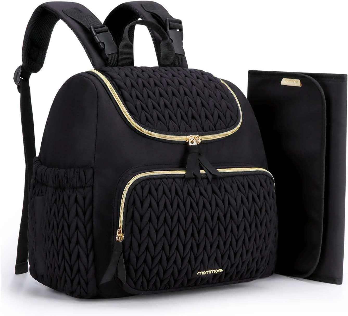 mommore Diaper Bag Small Diaper Backpack Stylish Baby Backpacks Travel Mini Maternity Bags with Insulated Pock
