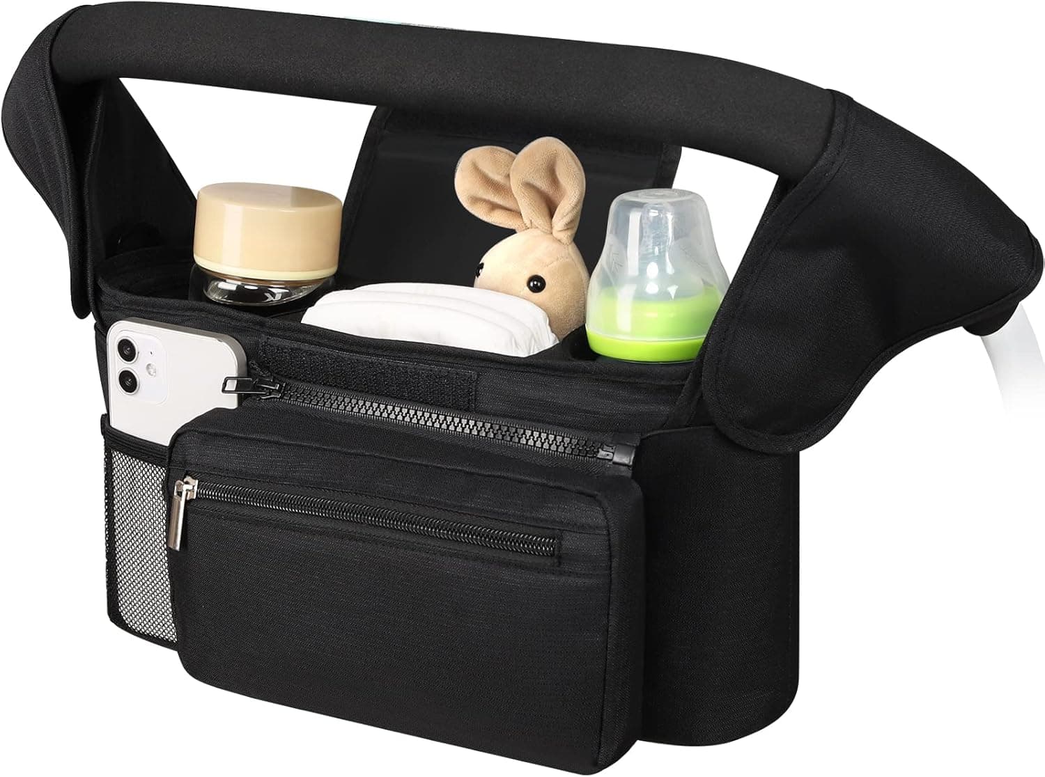 Accmor Universal Stroller Organizer with Insulated Cup Holder, Detachable Phone Bag and Shoulder Strap