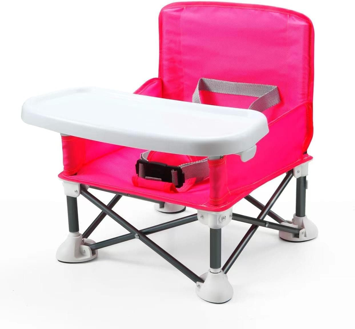 PandaEar Portable Travel Booster Seat with Tray, Folding Baby Seat - Pink