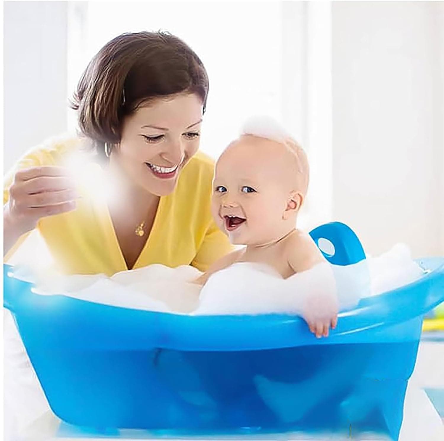 Baby Bath Seat for Infant Toddler 6 Months and up, Portable Foldable Non-Slip 4 Suction Cups (Grey)