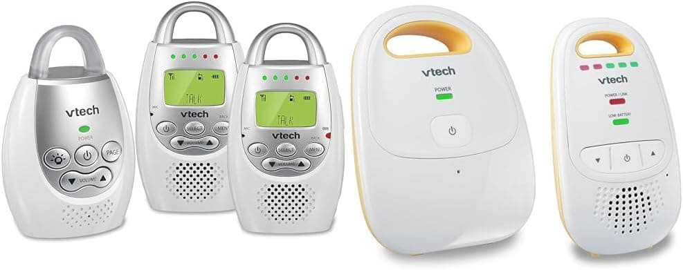 VTech Audio Baby Monitor Bundle, 1,000 ft Range, Rechargeable, 2 Parent Units