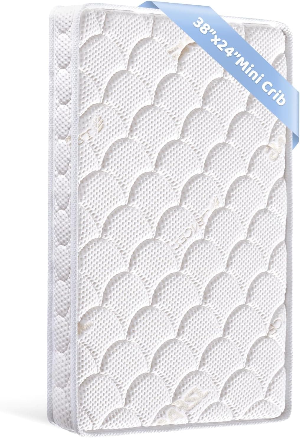 Tiankehan Mini Crib Mattress 38x24x4, Dual Sided Firm Support and Comfort Foam