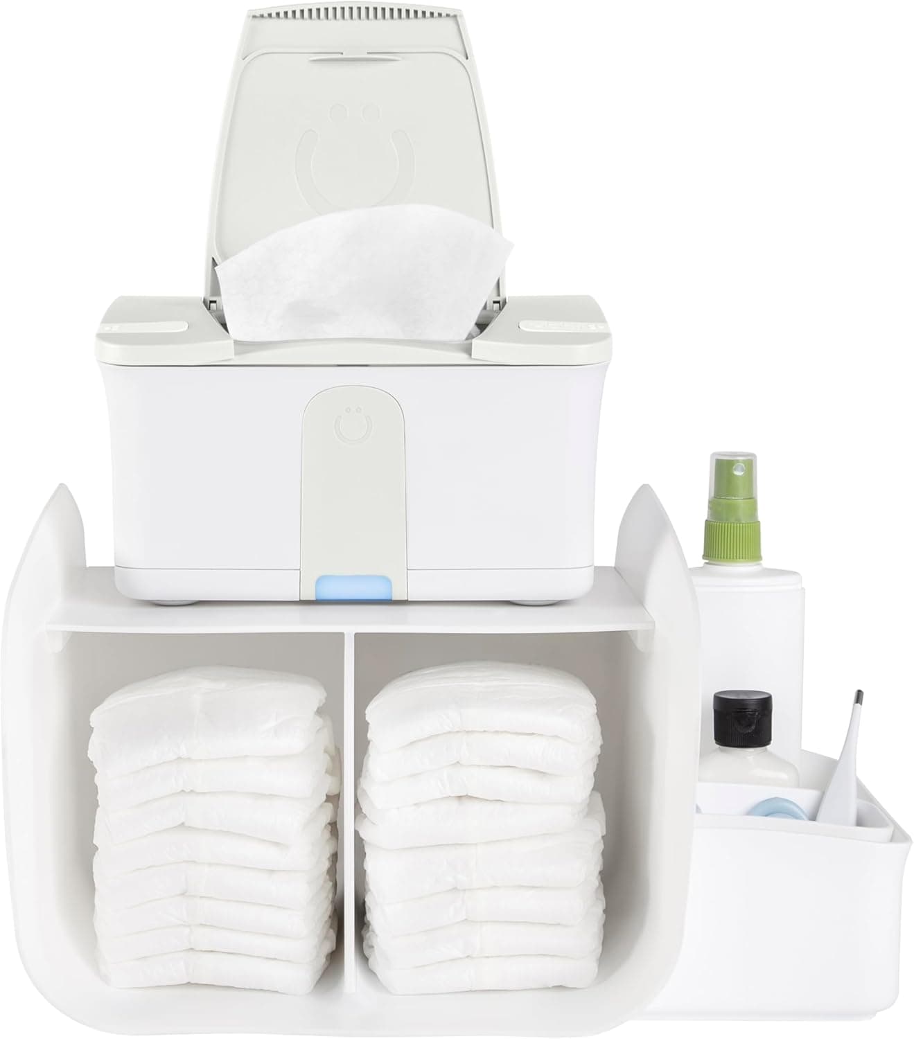 Ubbi Tabletop Diaper Caddy, Diaper Storage Caddy Organizer, White