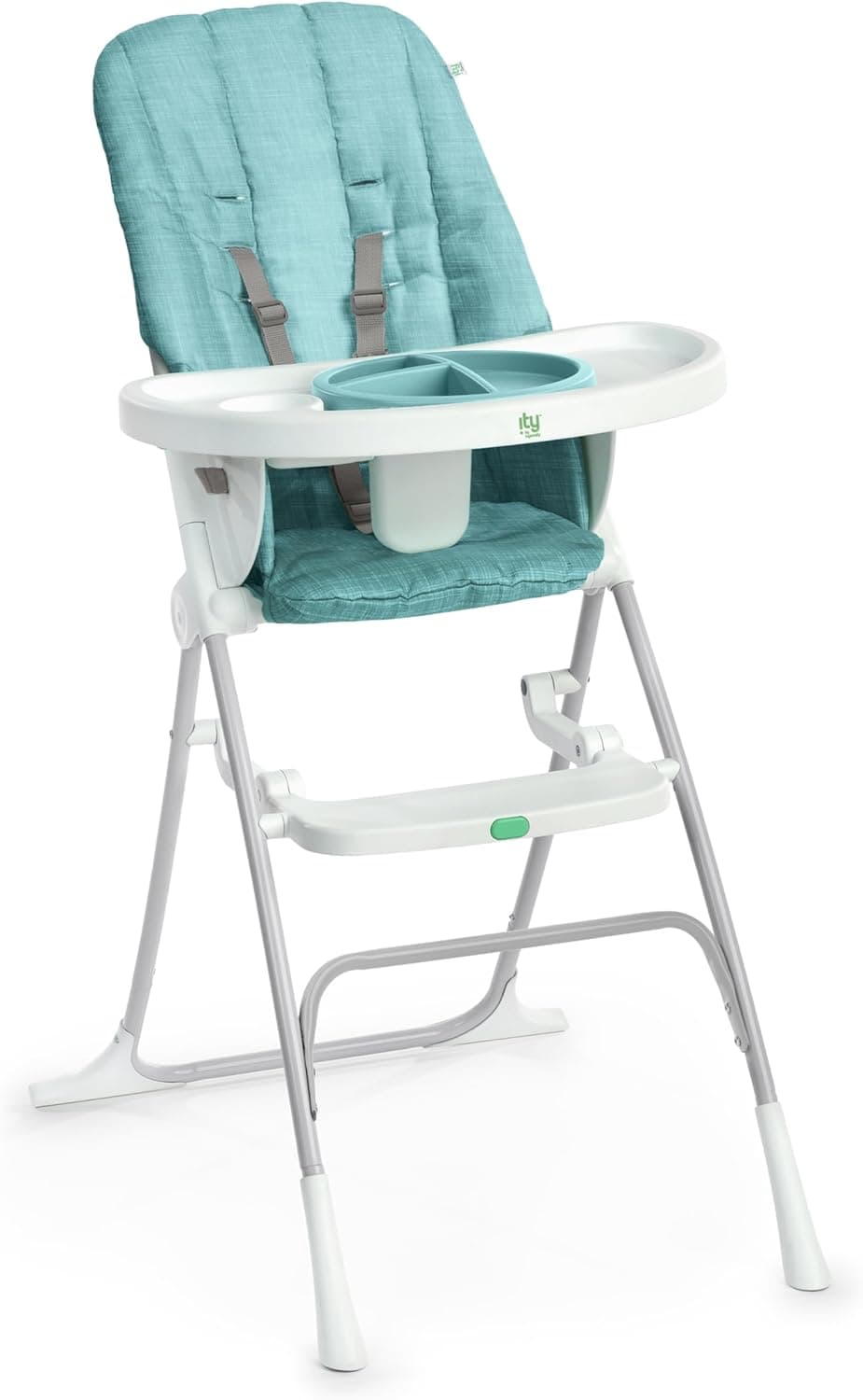 Ingenuity Sun Valley Compact Folding Baby High Chair, Food-Grade Safe Plate, 5-Point Harness, for Ages 6 Month