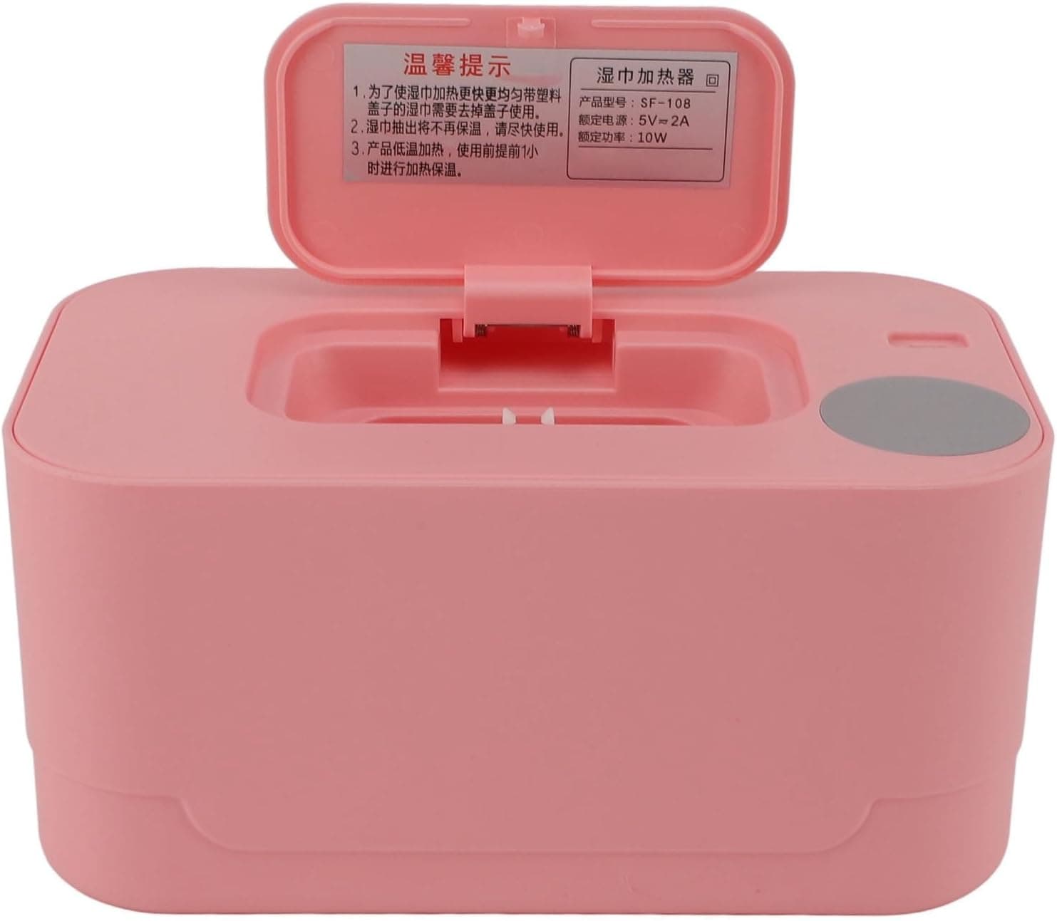 Compact Wipes Warmer Portable Baby Wet Wipes Dispenser, Intelligent Temperature Control, Small Lightweight (Pink)