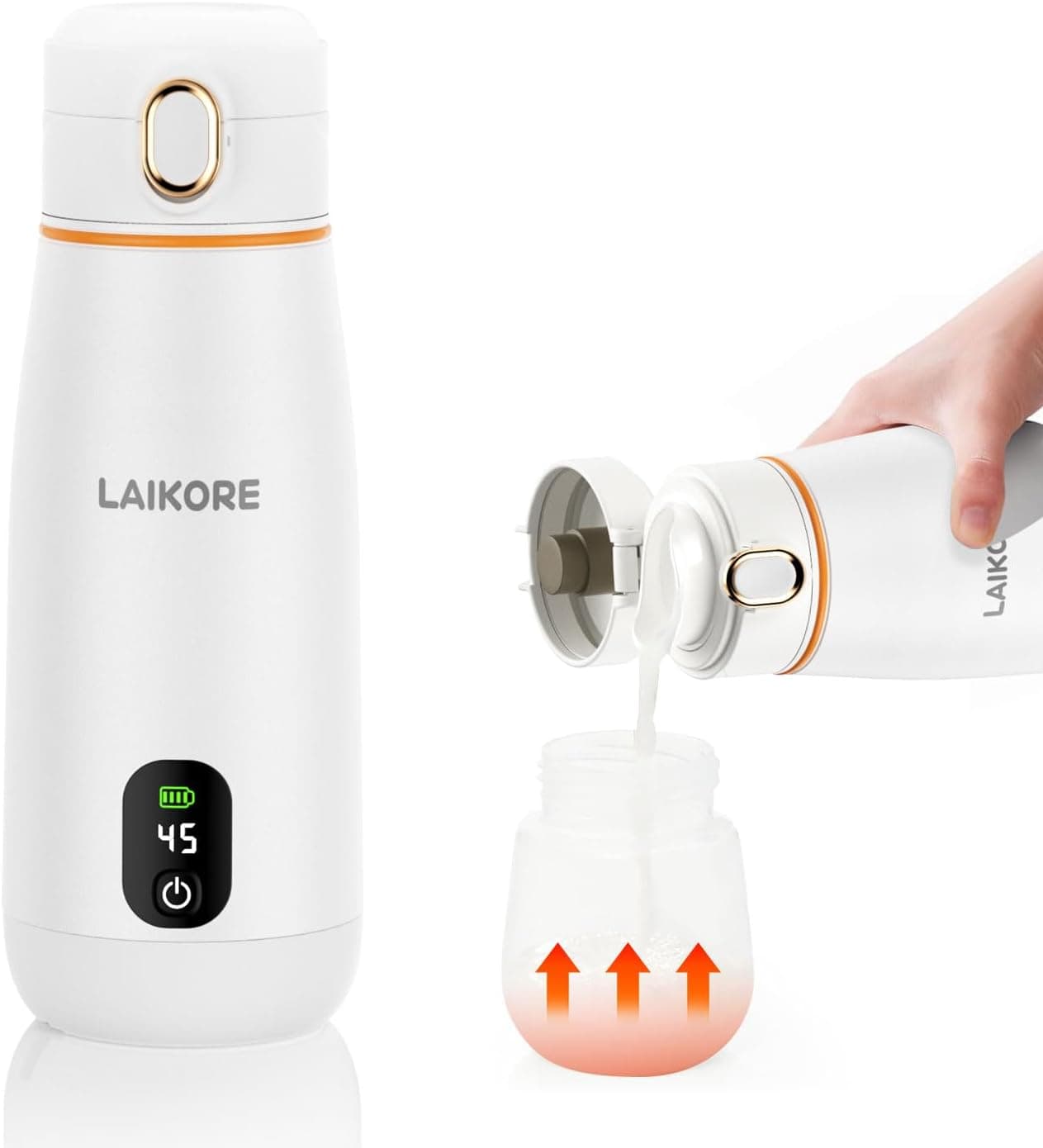 Portable Milk Warmer Travel & On-the-Go, Quick Heating, USB Rechargeable