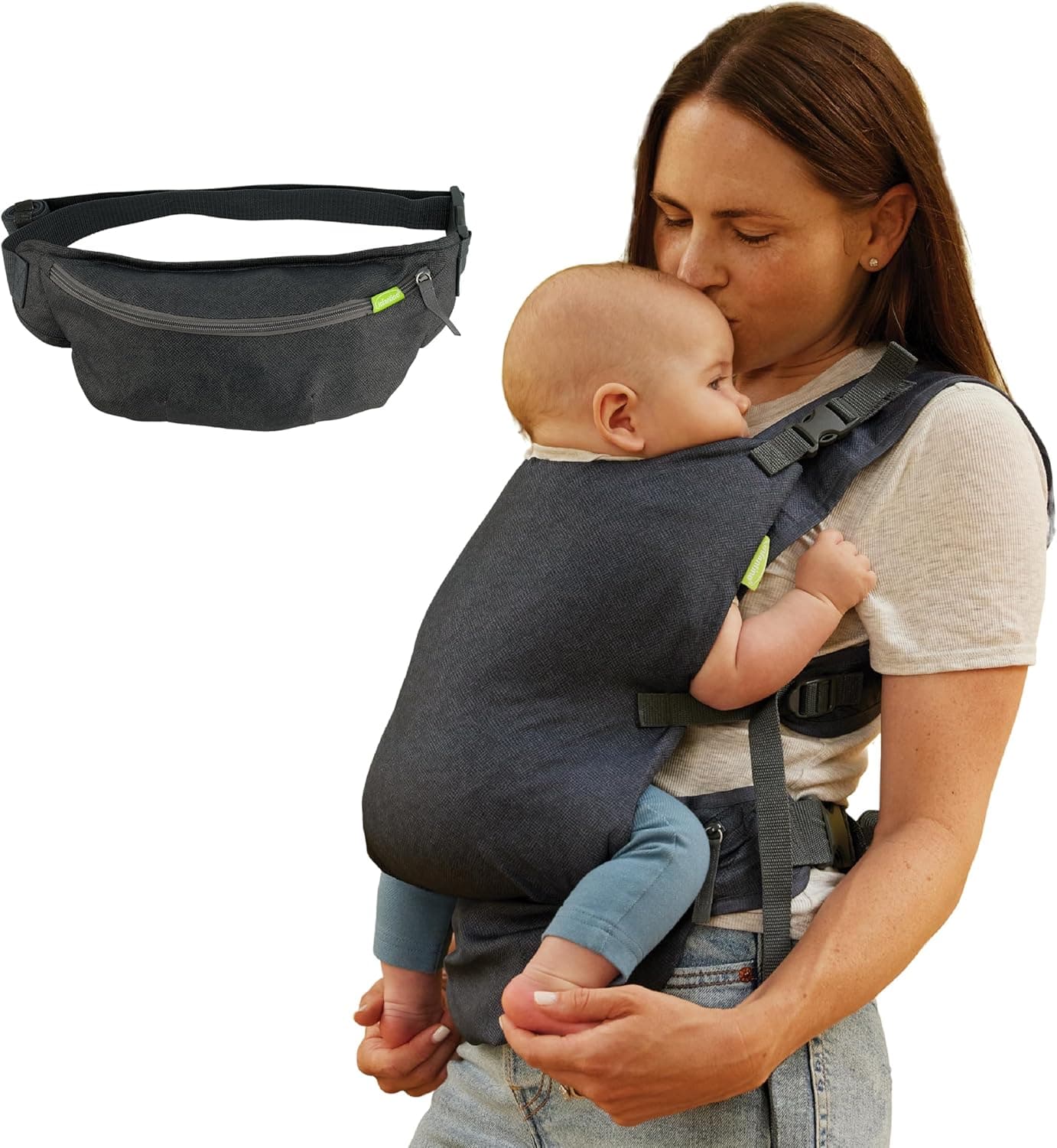 Infantino Fold & Go 2-in-1 Baby Carrier, Compact & Lightweight - Gray