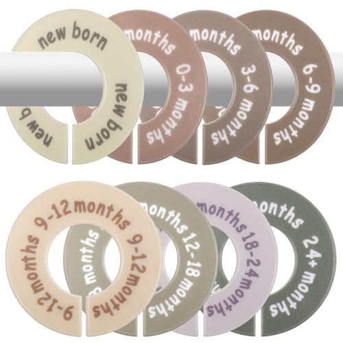 8 Pcs Baby Closet Dividers, Double-Sided Hanger Dividers for 0-24 Months