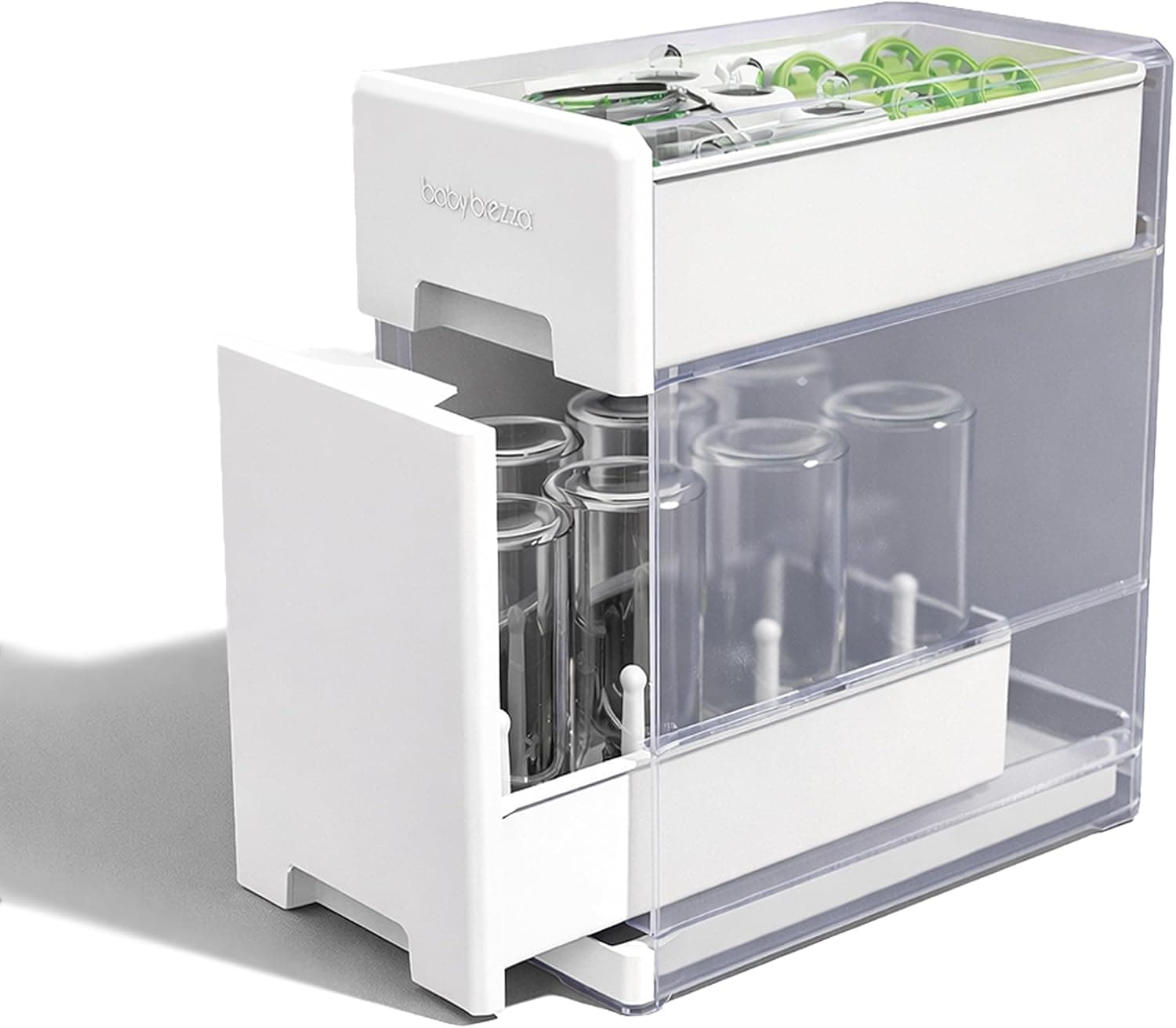 Baby Brezza Covered Drying Rack & Countertop Organizer, Vertical 8 Bottle Capacity