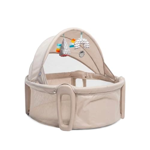 Boppy Cozy Cabana Portable Bassinet, Easy Baby Travel Bed, Sun Shade, 0-5m