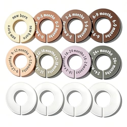 Cavory 12 Pcs Baby Closet Dividers, Double-Sided Baby Size Closet Dividers