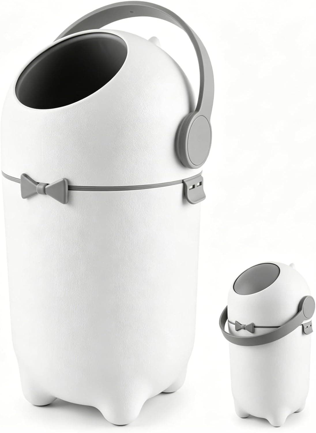 Baby Diaper Pail with Airtight Odor Lock, 15L Odor Control Diaper Trash Can, Holds 16 Diapers (White)
