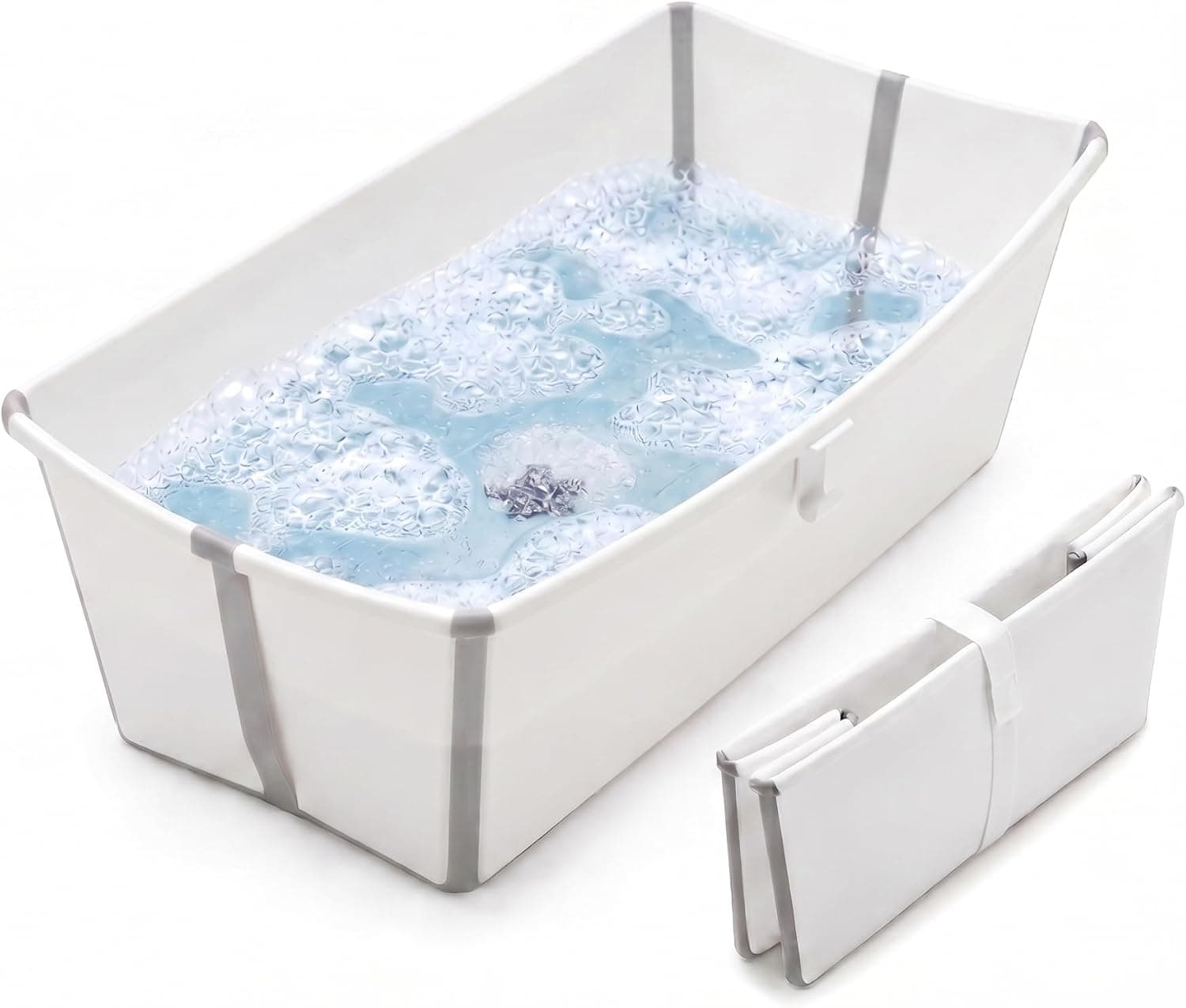 Stokke Flexi Bath X-Large Baby Bathtub, White Grey - Lightweight, Foldable & Easy to Store