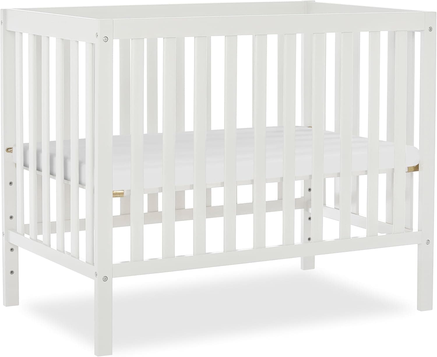 Dream On Me Edgewood 4-in-1 Convertible Mini Baby Crib, White